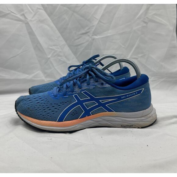 Asics Gel-Excite 7 Running Shoes Sneakers Womens Sz 8.5 Blue White Pink Athletic - Picture 5 of 8